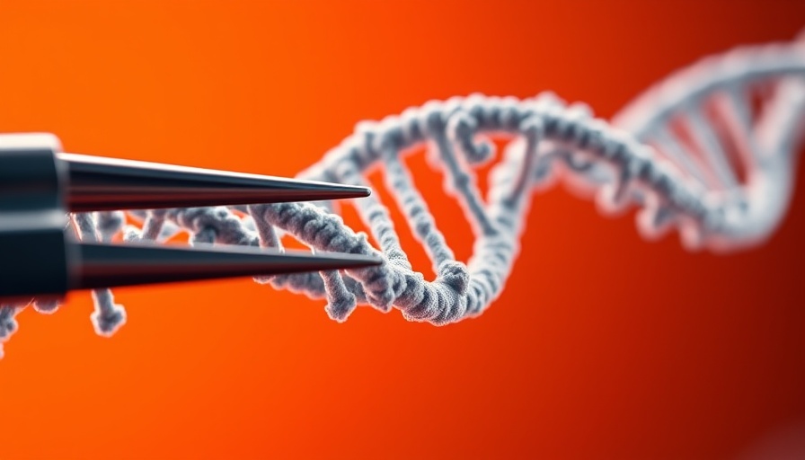 3D gene editing visualization with DNA and tweezers.