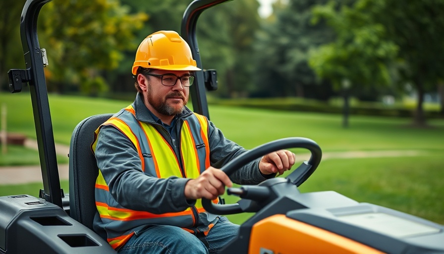 Man using Z Turf Equipment with focus and safety gear.