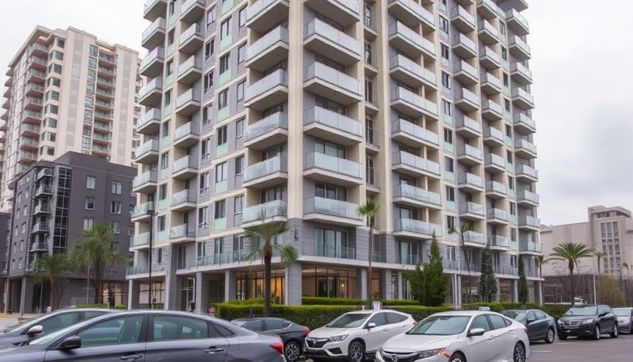 Heal Charlotte housing program apartment exterior with parked cars