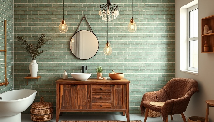 Bohemian minimalism bathroom with eclectic decor elements.