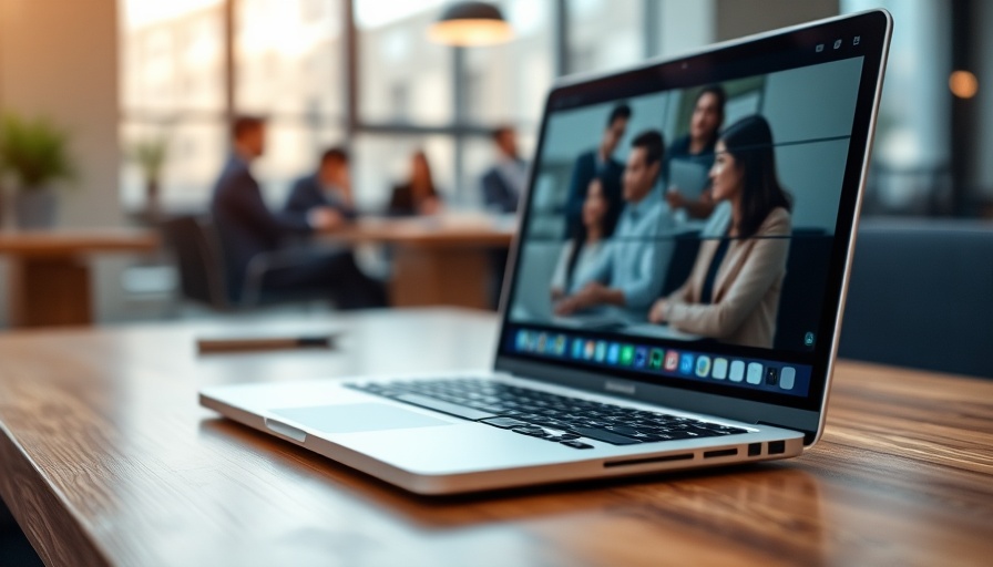 Webinar on laptop screen for landscape business growth strategies.