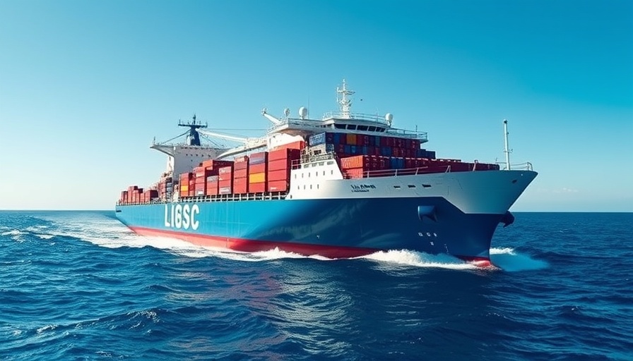Cargo ship with Danish flag advancing in ocean, showcasing maritime emissions reduction technologies.