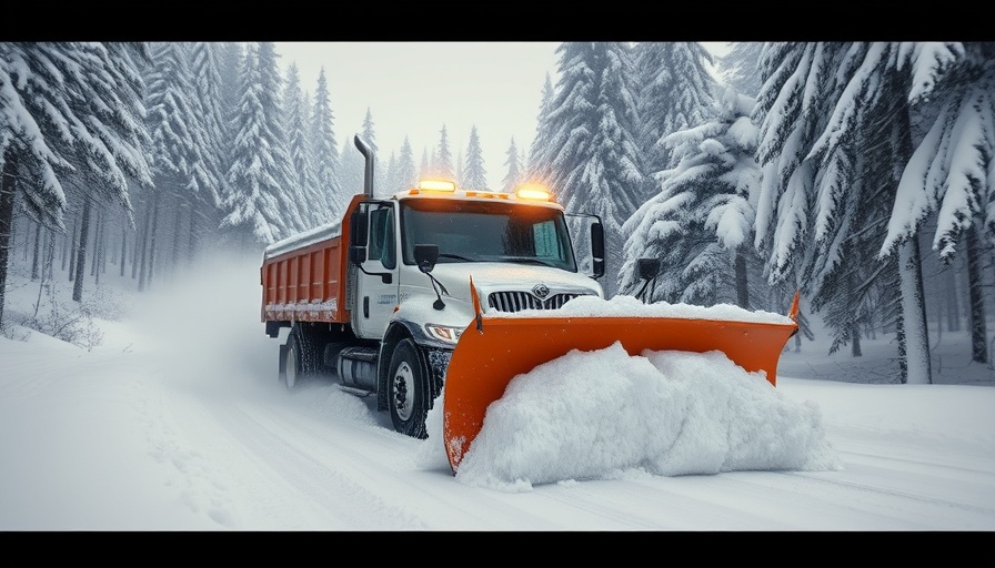 John Deere Path Mapping System snow plow clearing snowy forest road