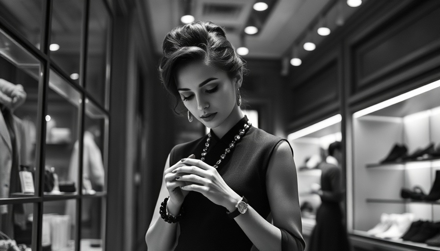 Elegant vintage shopping in Paris boutique, cinematic style.