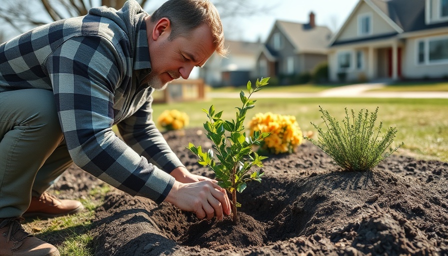 Project EverGreen volunteer planting tree in Phoenix neighborhood.
