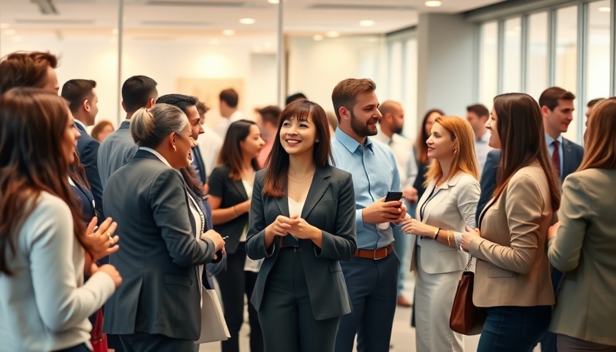 Business professionals networking at Allen Tate Howard Hanna event.