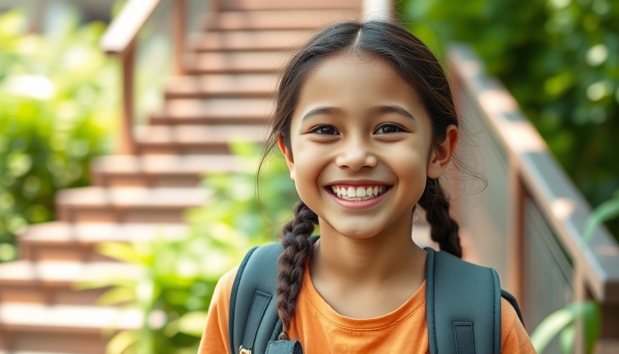 Smiling girl enjoying the outdoors, Asheville Academy.