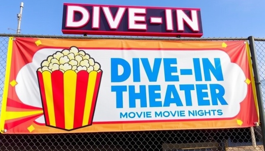 Dive-In Movies in Charlotte banner promoting family movie nights.