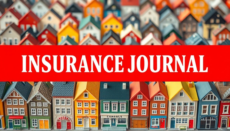 Colorful miniature houses with Insurance Journal banner at AI Demo Day.