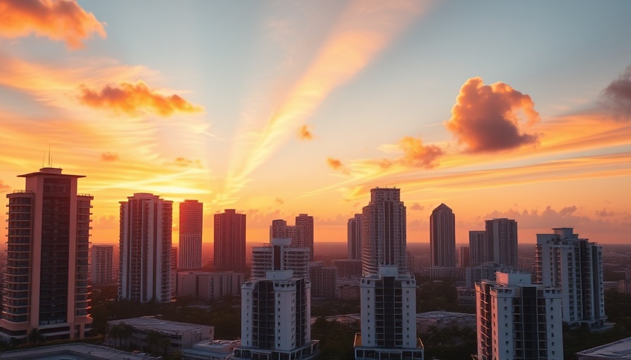 Sunset over Fort Lauderdale skyline highlighting rental cost.