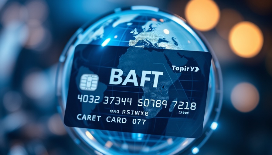Future of global banking portrayed with globe and credit card.