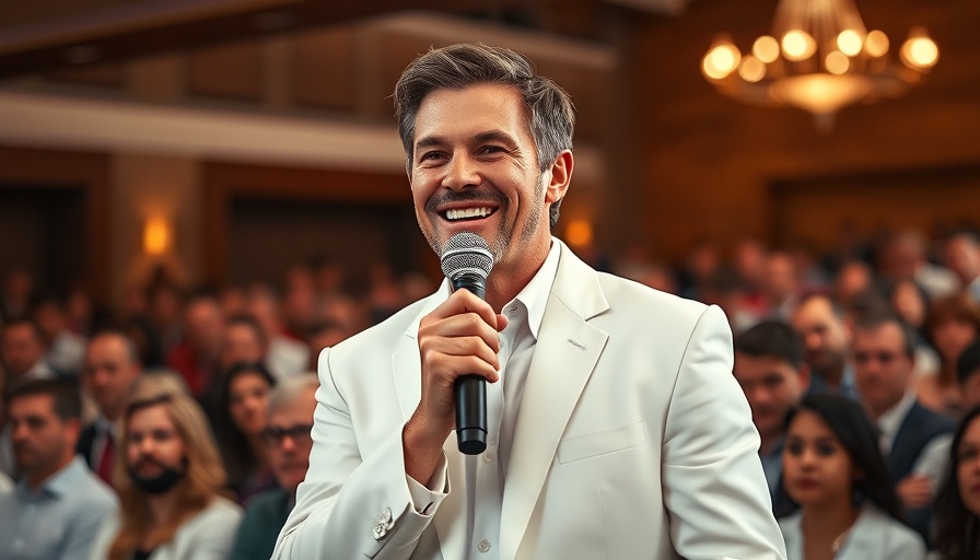 Benny Hinn Ministry leader energetically speaking to audience