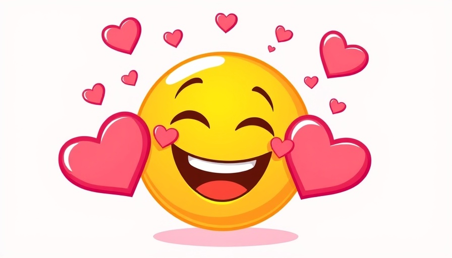 Joyful emoji expressing affection with hearts