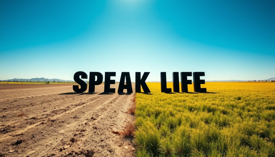 Text 'Speak Life' signifying power of words in faith, sunlight illumination.
