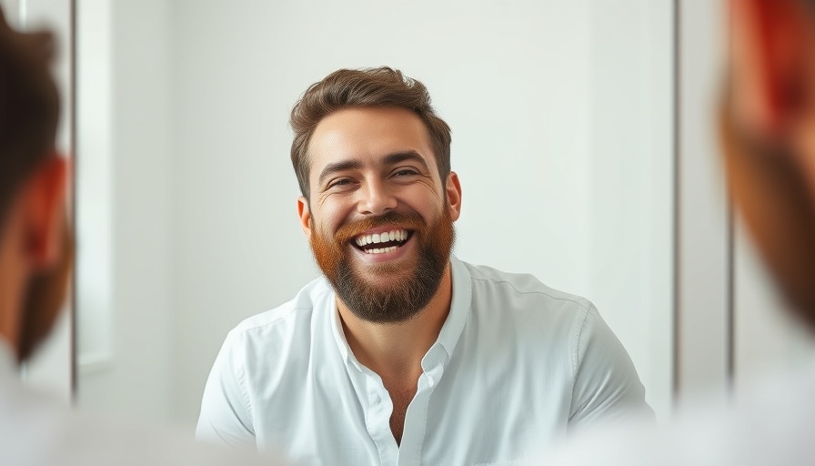 Be Doers of the Word: Joyful man smiling in mirror.