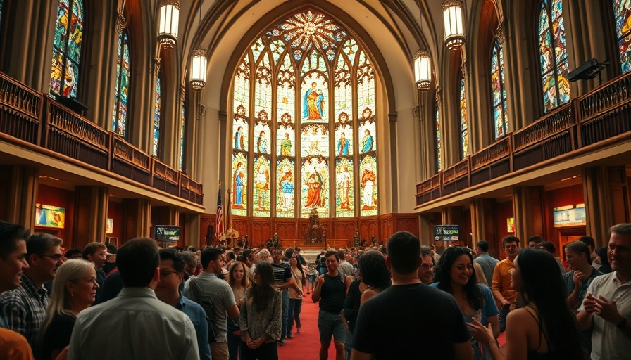 Church collage reflecting faith and growth through urban ministry.