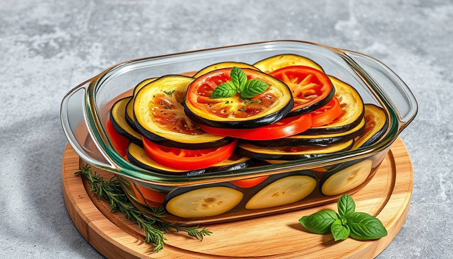 Colorful baked vegetable dish for type II diabetes recipes.