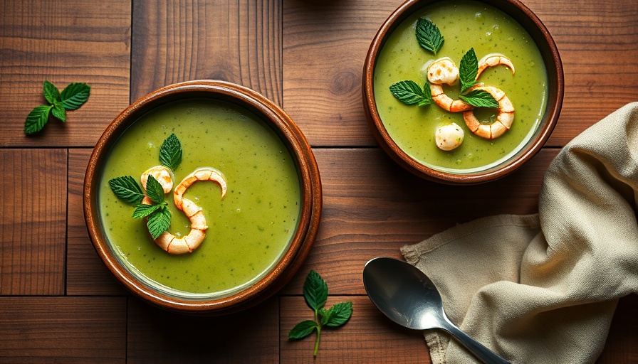 Diabetic-friendly Treat: cold pea soup with crab
