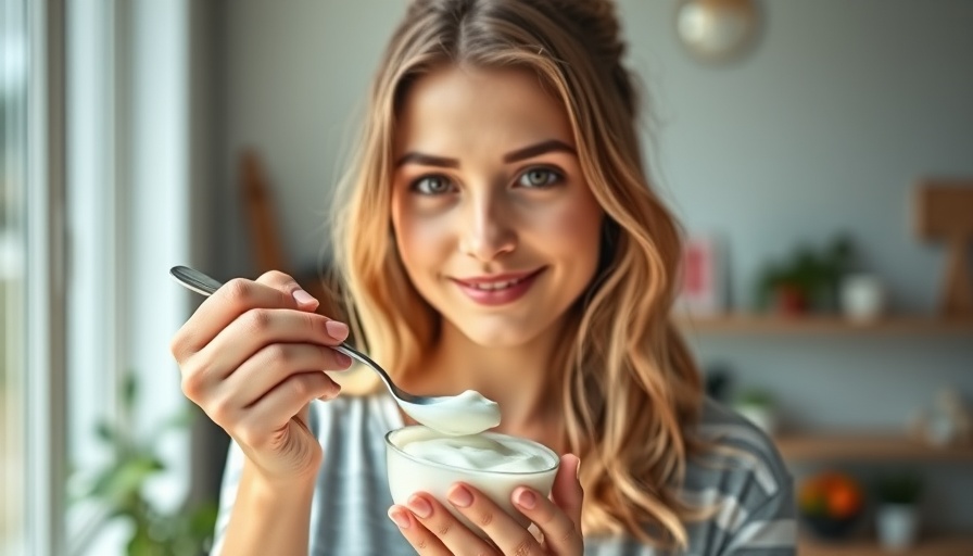 Protein-Packed Snacks for Menopause Cravings: Woman holding yogurt.