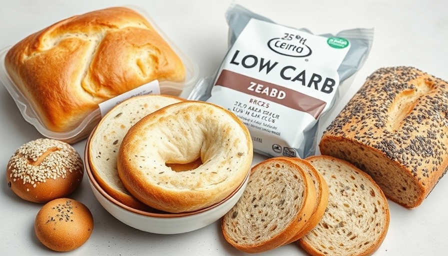 Assorted low-carb bread options including zero-carb and seeded varieties.