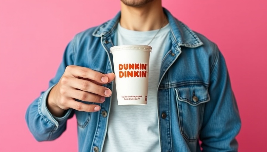 Fit person with Dunkin' cup promoting healthy lifestyle.
