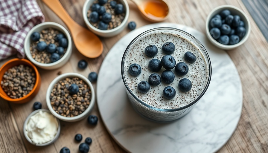 Diabetes-friendly blueberry chia pudding with fresh ingredients.