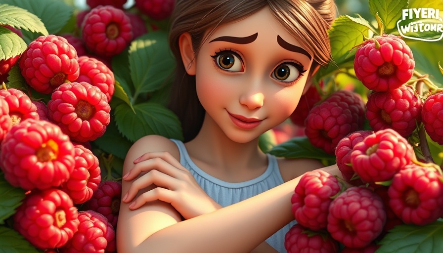Woman checking arm with raspberry background, Foods to Help You Lose Arm Fat