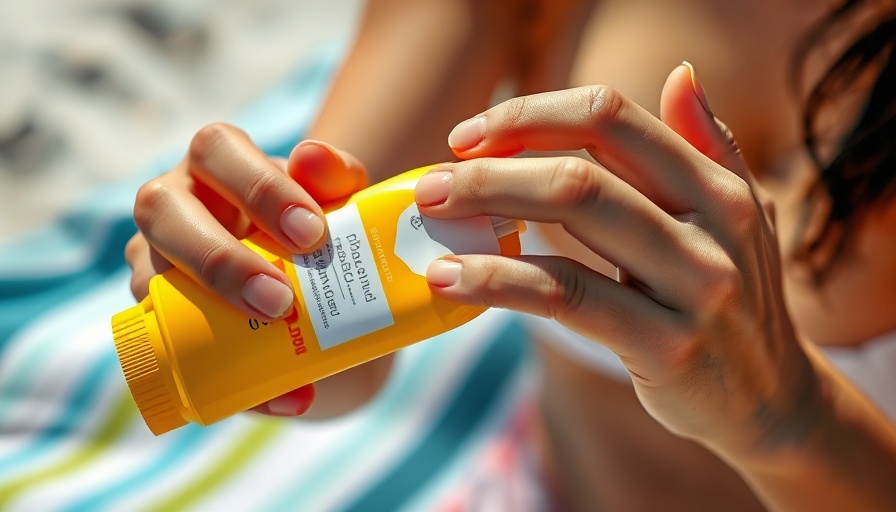 Close-up of applying sunscreen with BEMT filter on the skin.