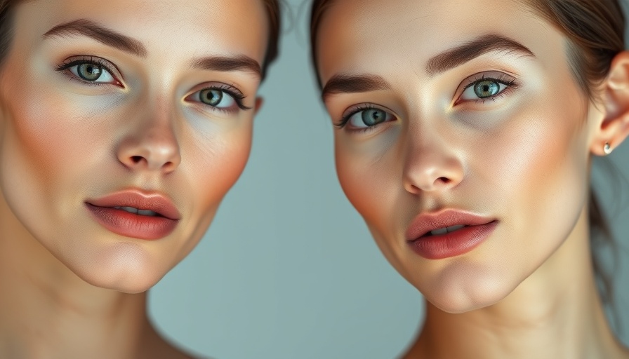 Close-up portrait of two women showcasing skin care.