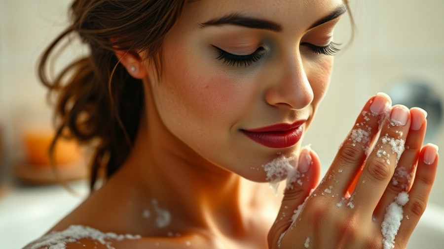 Luxurious body wash application on smooth skin in a serene setting.