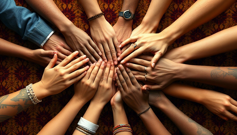 Unified hands symbolizing cultural diversity in Heritage Month marketing.