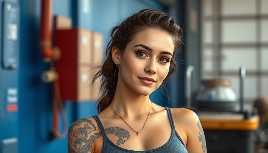 Confident BIPOC beauty entrepreneur with tattoos and relaxed expression.