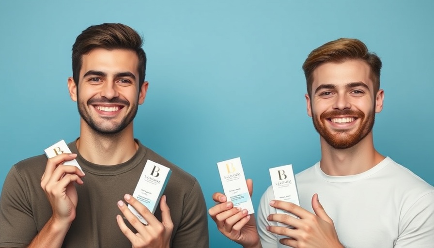 Pureskin Gen Z Founders holding product boxes on a blue background.