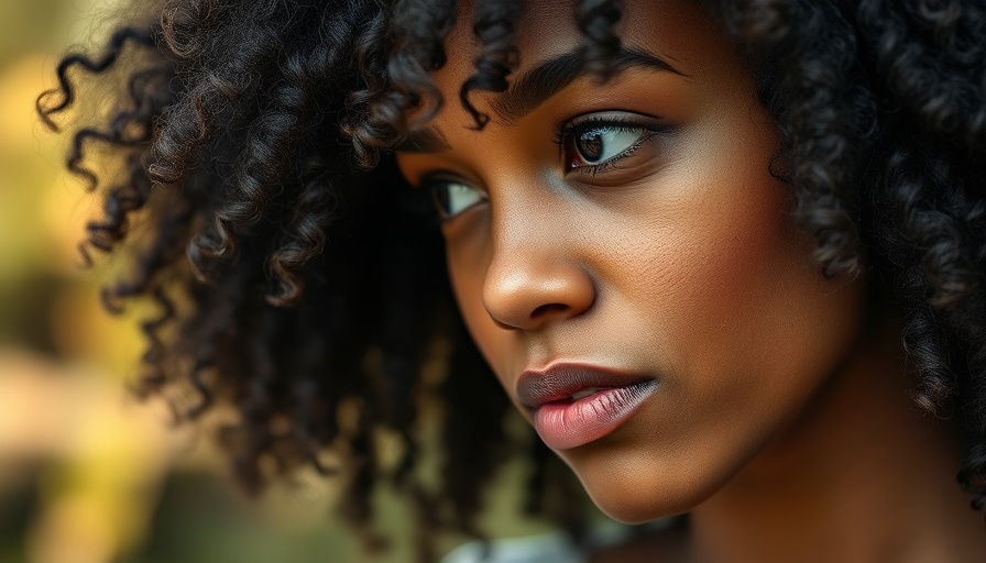 Close-up of curly-haired woman using Croda textured hair products.