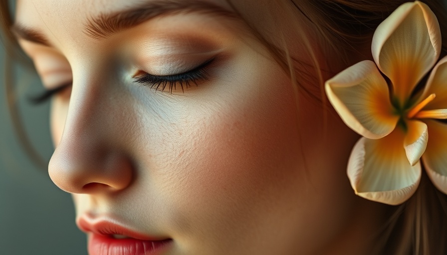Serene woman showcasing Mark Los Angeles skincare.