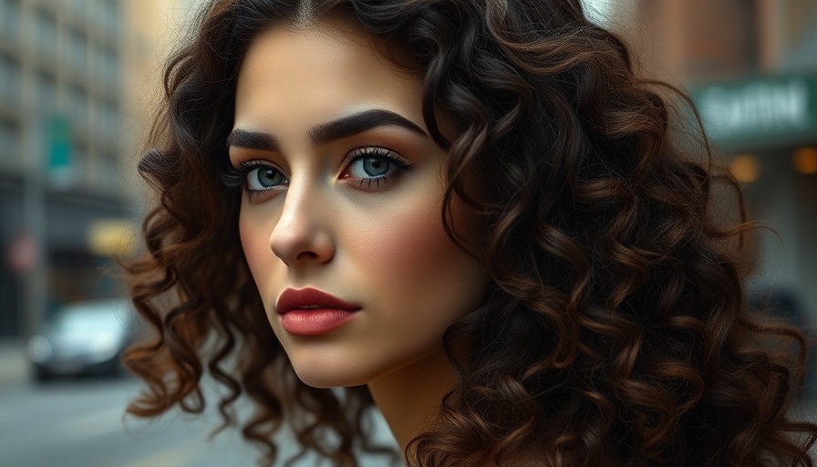 Confident woman with curly hair showcasing photorealistic lifelike detail.