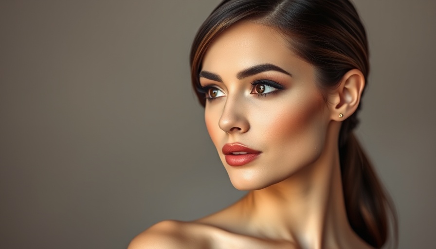 Elegant woman with sleek hairstyle gazing intently, photorealistic.