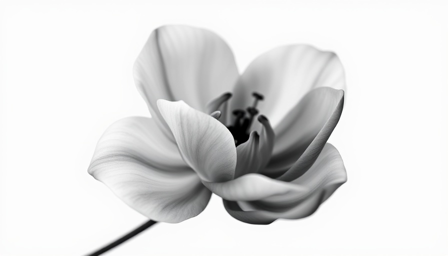 Translucent black and white flower symbolizing Exosome Therapy Skincare.