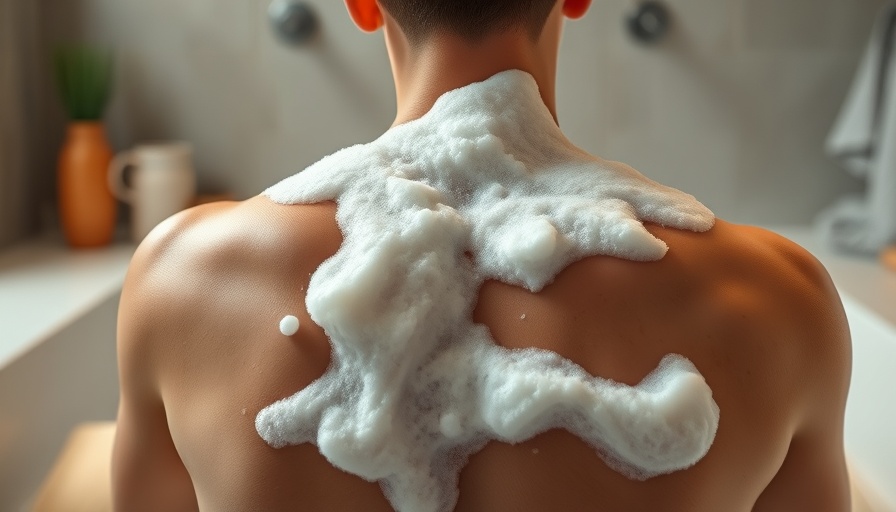 Lush foam on skin, best body washes for sensitive skin, relaxing bathroom scene.