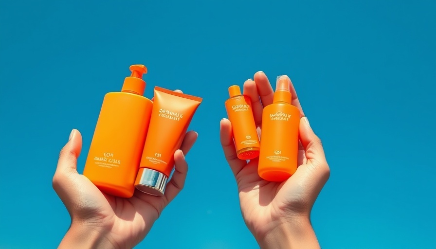 DEI in Beauty Industry - Hands showcasing Tower 28 products against blue sky.