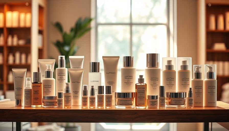 Cosmetics display representing Juice Beauty liquidation.