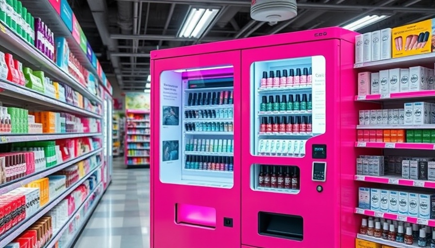 Custom nail polish innovation machine in a skincare aisle.