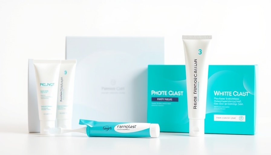 Bright dental care products promoting oral wellness movement.