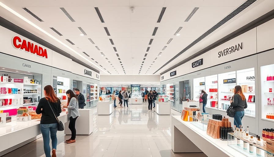 Modern store interior displaying Canadian beauty brands, related to Hudson's Bay closure.