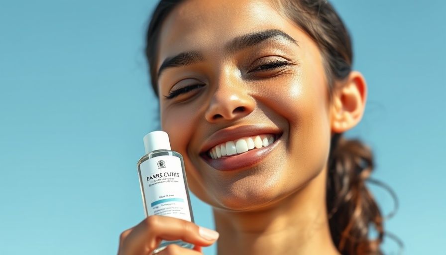 Katini Skin product launch at Sephora with smiling person against blue sky.