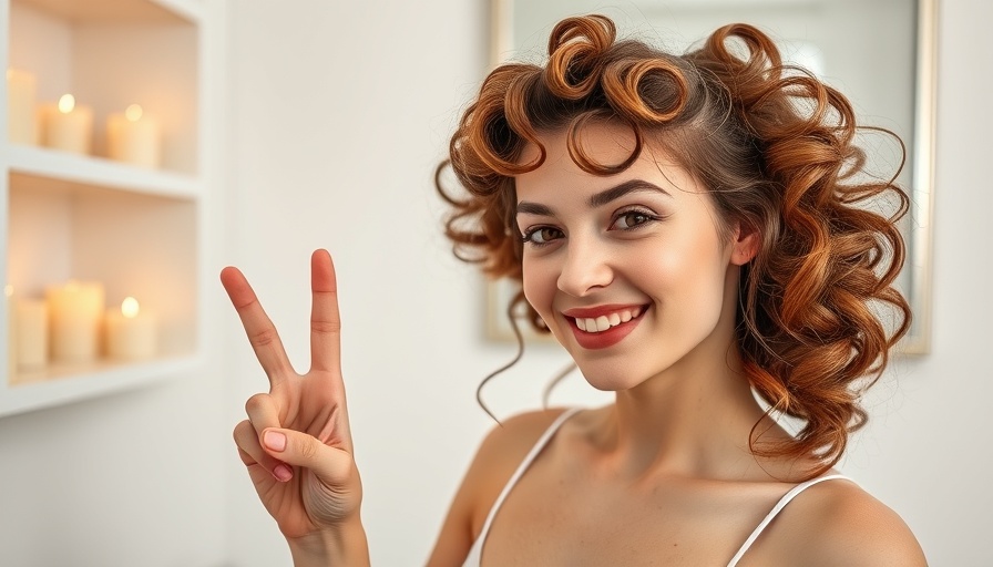 Woman with hot rollers for effortless hairstyles.