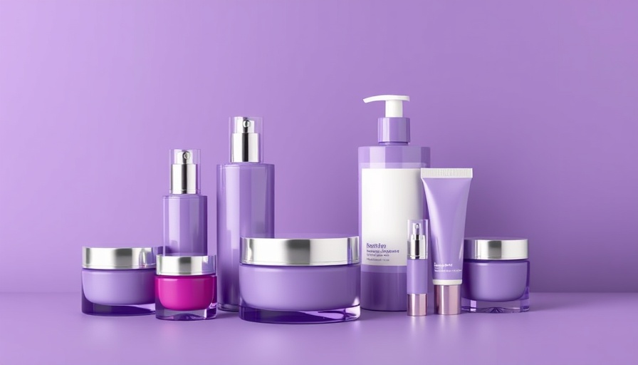 Modern Intimacy in Beauty Care products elegantly arranged on a purple background.
