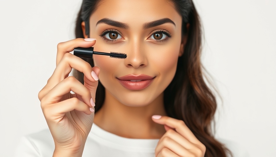 Young woman holding Ami Colé Lash Amplifying Mascara with a natural expression.