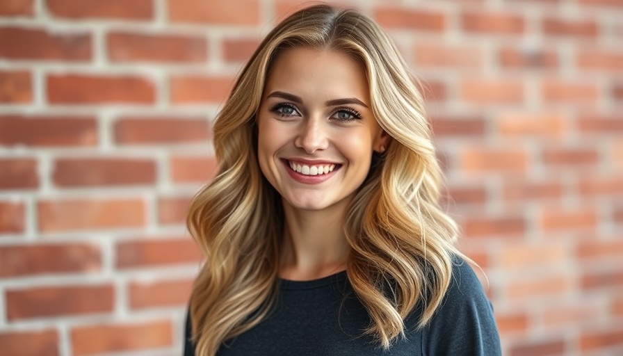 Sarah Jessica Parker smiling with wavy hair in front of brick wall.