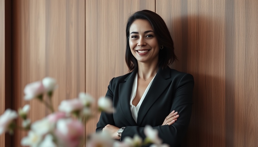 Confident woman in black and white office setting, Jenni Kayne career advice.